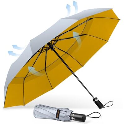 TECKNET Regenschirm Sturmfest für Regen, Automatik Groß Taschenschirm mit 10 Rippen, 104 cm Windsicher Schirm, Faltbar Kompakte Reise Golf Umbrella für Herren und Damen TECKNET Regenschirm Sturmfest für Regen, Automatik Groß Taschenschirm mit 10 Rippen, 104 cm Windsicher Schirm, Faltbar Kompakte Reise Golf Umbrella für Herren und Damen