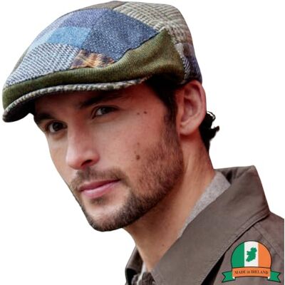 Biddy Murphy John Hanly & Co. Irish Made Tweed Flat Cap Patchwork Made in Ireland, Mehrfarbig, 60 Biddy Murphy John Hanly & Co. Irish Made Tweed Flat Cap Patchwork Made in Ireland, Mehrfarbig, 60
