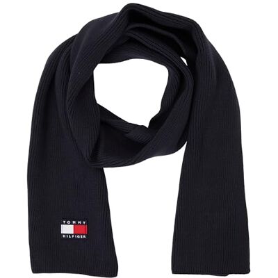 Tommy Hilfiger Kinder Unisex Schal Heritage Flag Scarf aus Strick, Blau (Space Blue), Einheitsgröße Tommy Hilfiger Kinder Unisex Schal Heritage Flag Scarf aus Strick, Blau (Space Blue), Einheitsgröße