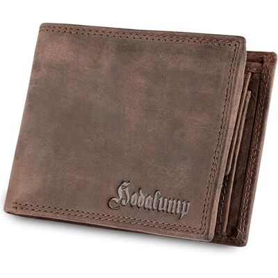 hodalump Premium Echt-Leder Geldbörse mit RFID-Schutz & Münzfach Geldbeutel für Damen & Herren Portmonee aus Büffelleder Klassische Männer Brieftasche Ledergeldbörse aus Echtleder in Braun hodalump Premium Echt-Leder Geldbörse mit RFID-Schutz & Münzfach Geldbeutel für Damen & Herren Portmonee aus Büffelleder Klassische Männer Brieftasche Ledergeldbörse aus Echtleder in Braun