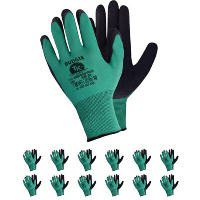 TK Gloves BUDGIE 12 paar Arbeitshandschuhe Handschuh Schutzhandschuh aus Acryl, beschichtet mit weichem Latexschaum (9) TK Gloves BUDGIE 12 paar Arbeitshandschuhe Handschuh Schutzhandschuh aus Acryl, beschichtet mit weichem Latexschaum (9)