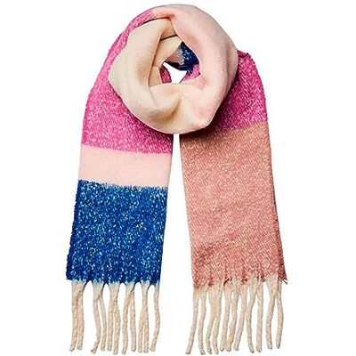 PIECES Bestseller A/S Damen PCBEA Long Scarf NOOS BC Winter-Schal,Radiant Orchid/Detail:COLOUR BLOCKING,Einheitsgröße PIECES Bestseller A/S Damen PCBEA Long Scarf NOOS BC Winter-Schal,Radiant Orchid/Detail:COLOUR BLOCKING,Einheitsgröße