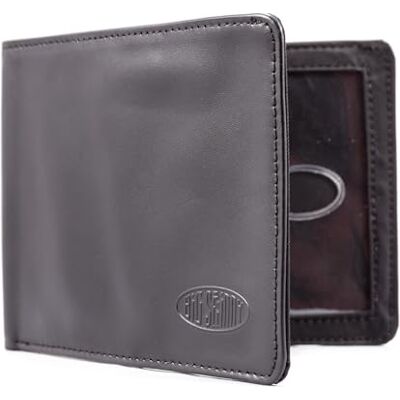 Big Skinny Herren-Geldbörse, RFID-blockierendes Leder, superdünn, doppelt faltbar, für bis zu 35 Karten, Schwarz Big Skinny Herren-Geldbörse, RFID-blockierendes Leder, superdünn, doppelt faltbar, für bis zu 35 Karten, Schwarz