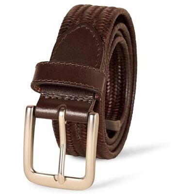 Amazon Herren Röhrenförmiger Stretch-Webgürtel, Braun, 80 Amazon Herren Röhrenförmiger Stretch-Webgürtel, Braun, 80