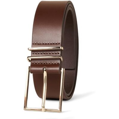 Amazon Damen Feiner Gürtel aus Leder mit raffinierter Schnalle, Braun, XL Amazon Damen Feiner Gürtel aus Leder mit raffinierter Schnalle, Braun, XL