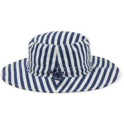 Amazon x Sofia Grainge Unisex Baby Baumwoll-Angelhut, Marineblau gestreift, 2-4 Jahre Amazon x Sofia Grainge Unisex Baby Baumwoll-Angelhut, Marineblau gestreift, 2-4 Jahre