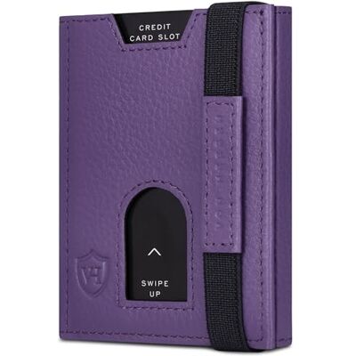 VON HEESEN Leder Slim Wallet Geldbeutel mit RFID Schutz Mini Geldbörse für Herren und Damen Kartenetui Echtleder Karten Portemonnaie klein Kreditkartenetui Violet VON HEESEN Leder Slim Wallet Geldbeutel mit RFID Schutz Mini Geldbörse für Herren und Damen Kartenetui Echtleder Karten Portemonnaie klein Kreditkartenetui Violet