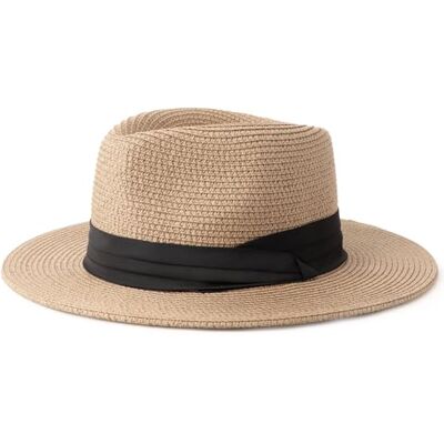 DRESHOW Damen Panama Hut Breiter Krempe Stroh Sommer Fedora Strohhut Panama Aufrollen Hut Strand Rollbar UV Sonnenhut UPF 50 + DRESHOW Damen Panama Hut Breiter Krempe Stroh Sommer Fedora Strohhut Panama Aufrollen Hut Strand Rollbar UV Sonnenhut UPF 50 +
