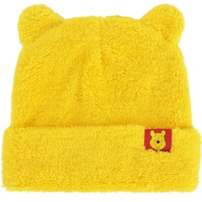 Concept One Damen Disney Winnie The Pooh, Faux Sherpa Fur Lined Winter Knit Cap with Ears and Cuff Beanie-Mütze, Gelbe 3D-Ohren, Einheitsgröße Concept One Damen Disney Winnie The Pooh, Faux Sherpa Fur Lined Winter Knit Cap with Ears and Cuff Beanie-Mütze, Gelbe 3D-Ohren, Einheitsgröße
