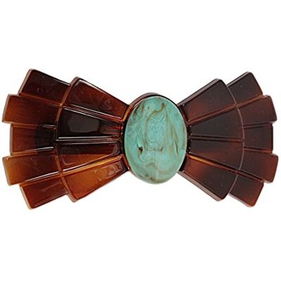 Caravan French Schleife Automatische Haarspange verziert mit Türkis Bead Caravan French Schleife Automatische Haarspange verziert mit Türkis Bead