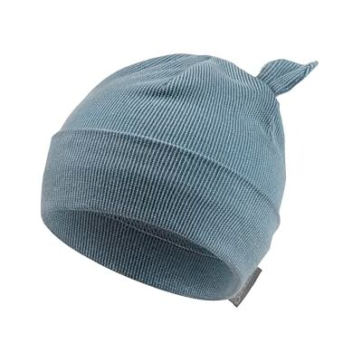 Sterntaler Beanie Ohren Beanie Jungen mit feinem Rippenmuster, Umschlag und Ohren Babymütze aus Merinowolle mit Klettverschluss Leichte Mütze für Babys graublau, 47 Sterntaler Beanie Ohren Beanie Jungen mit feinem Rippenmuster, Umschlag und Ohren Babymütze aus Merinowolle mit Klettverschluss Leichte Mütze für Babys graublau, 47