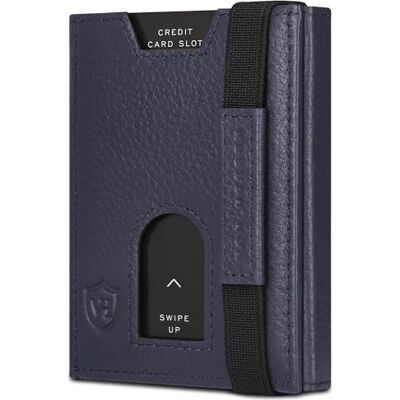 VON HEESEN Leder Slim Wallet Geldbeutel mit RFID Schutz Mini Geldbörse für Herren und Damen Kartenetui Echtleder Karten Portemonnaie klein Kreditkartenetui Blau VON HEESEN Leder Slim Wallet Geldbeutel mit RFID Schutz Mini Geldbörse für Herren und Damen Kartenetui Echtleder Karten Portemonnaie klein Kreditkartenetui Blau