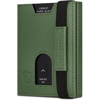 VON HEESEN Leder Slim Wallet Geldbeutel mit RFID Schutz Mini Geldbörse für Herren und Damen Kartenetui Echtleder Karten Portemonnaie klein Kreditkartenetui Grün VON HEESEN Leder Slim Wallet Geldbeutel mit RFID Schutz Mini Geldbörse für Herren und Damen Kartenetui Echtleder Karten Portemonnaie klein Kreditkartenetui Grün