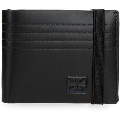 Pepe Jeans Hudson Geldbörse mit elastischem Band, Schwarz, 11,5 x 8,5 x 1 cm, Leder von Joumma Bags Pepe Jeans Hudson Geldbörse mit elastischem Band, Schwarz, 11,5 x 8,5 x 1 cm, Leder von Joumma Bags