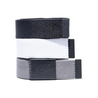 Nike Herren 3 Pack Golf Web Belt Gürtel, Schwarz/Weiß/Grau, Futura, One-Size up to 42 Nike Herren 3 Pack Golf Web Belt Gürtel, Schwarz/Weiß/Grau, Futura, One-Size up to 42