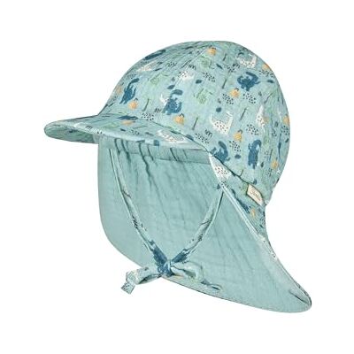 Sterntaler Schirmmütze Nackenschutz Dinos – Leichte Kindermütze aus Bio-Baumwoll-Musselin mit Dino-Print, elastischem Gummibund, Bindeband und weichem Innenfutter, UV-Schutz 50+ – Helltürkis,Größe 51 Sterntaler Schirmmütze Nackenschutz Dinos – Leichte Kindermütze aus Bio-Baumwoll-Musselin mit Dino-Print, elastischem Gummibund, Bindeband und weichem Innenfutter, UV-Schutz 50+ – Helltürkis,Größe 51