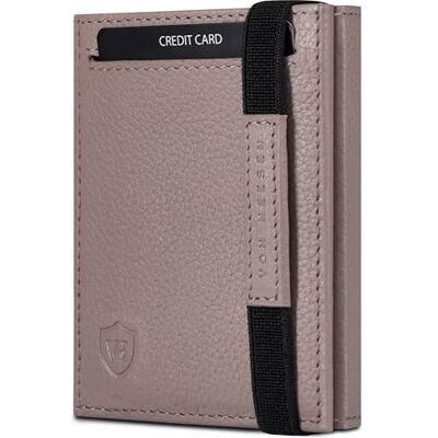 VON HEESEN Slim Wallet mit Münzfach & RFID Schutz Leder Geldbörse Herren klein Mini Geldbeutel Damen Portmonee Kartenetui Echtleder Karten Portemonnaie Kreditkartenetui Taupe VON HEESEN Slim Wallet mit Münzfach & RFID Schutz Leder Geldbörse Herren klein Mini Geldbeutel Damen Portmonee Kartenetui Echtleder Karten Portemonnaie Kreditkartenetui Taupe