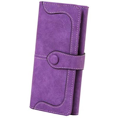 Cynure Damen vegan Leder 17 kartensteckplätze kartenhalter lang große Bifold mappe einheitsgröße lila Cynure Damen vegan Leder 17 kartensteckplätze kartenhalter lang große Bifold mappe einheitsgröße lila