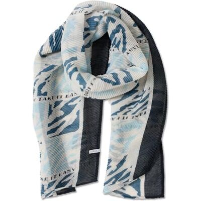 Cecil Gemusterter Plissée Schal dark navy blue A Cecil Gemusterter Plissée Schal dark navy blue A