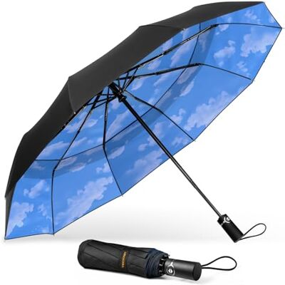 TECKNET Regenschirm Sturmfest für Regen, Automatik Groß Taschenschirm mit 10 Rippen, 104 cm Windsicher Schirm, Faltbar Kompakte Reise Golf Umbrella für Herren und Damen TECKNET Regenschirm Sturmfest für Regen, Automatik Groß Taschenschirm mit 10 Rippen, 104 cm Windsicher Schirm, Faltbar Kompakte Reise Golf Umbrella für Herren und Damen
