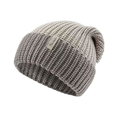 Sterntaler Strickmütze mit Umschlag Lässige Unisex Beanie Winter Mütze Two Tone Babymütze mit Rippenstrick Muster Silber Melange, 49 Sterntaler Strickmütze mit Umschlag Lässige Unisex Beanie Winter Mütze Two Tone Babymütze mit Rippenstrick Muster Silber Melange, 49