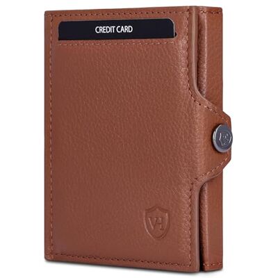VON HEESEN Slim Wallet mit RFID-Schutz Mini Geldbörse Herren & Damen klein Kreditkartenetui Geldklammer Kartenetui Geldbeutel Portmonee Portemonnaie klein (Cognac-Braun) VON HEESEN Slim Wallet mit RFID-Schutz Mini Geldbörse Herren & Damen klein Kreditkartenetui Geldklammer Kartenetui Geldbeutel Portmonee Portemonnaie klein (Cognac-Braun)