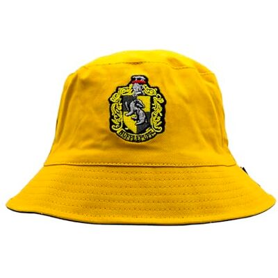 LEGEND ICON Offizielles Harry Potter Hufflepuff-Logo – Fischerhut mit Schirm – Unisex-Stil Streetwear, Einheitsgröße, Gelb LEGEND ICON Offizielles Harry Potter Hufflepuff-Logo – Fischerhut mit Schirm – Unisex-Stil Streetwear, Einheitsgröße, Gelb