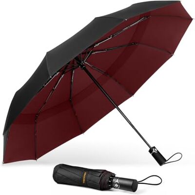 TECKNET Regenschirm Sturmfest für Regen, Automatik Groß Taschenschirm mit 10 Rippen, 104 cm Windsicher Schirm, Faltbar Kompakte Reise Golf Umbrella für Herren und Damen TECKNET Regenschirm Sturmfest für Regen, Automatik Groß Taschenschirm mit 10 Rippen, 104 cm Windsicher Schirm, Faltbar Kompakte Reise Golf Umbrella für Herren und Damen