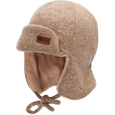 Sterntaler Jungen Fliegermütze Teddy Mütze mit Ohrenklappen und Bindeband Beige, 47 Sterntaler Jungen Fliegermütze Teddy Mütze mit Ohrenklappen und Bindeband Beige, 47