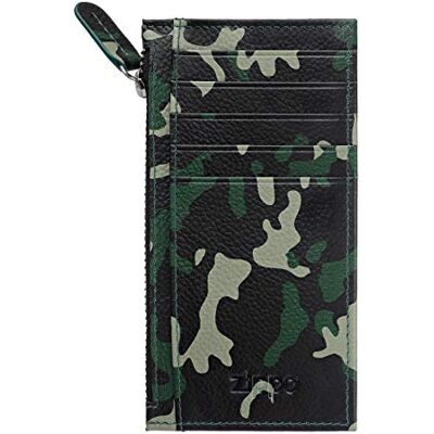 Zippo Kartenetui Leder Camouflage Grün Kreditkartenetui für Damen und Herren 5 Kartenfächer, 2 Einschubfach, 1 Münzfach Zippo Kartenetui Leder Camouflage Grün Kreditkartenetui für Damen und Herren 5 Kartenfächer, 2 Einschubfach, 1 Münzfach
