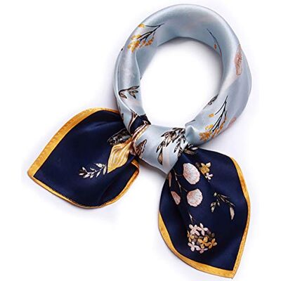 ANDANTINO Damen Schals Seidenschals, Gelb und Blau, Large ANDANTINO Damen Schals Seidenschals, Gelb und Blau, Large