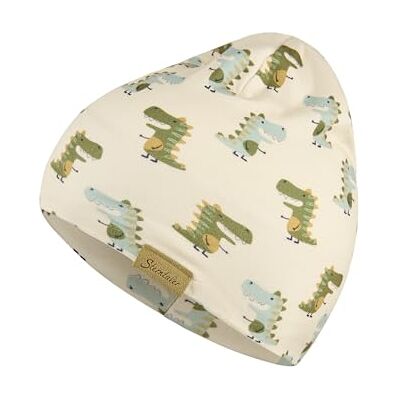 Sterntaler Beanie aus Soft Touch Jersey mit Dino-Print – Zwei Tragevarianten – Jungen – weich und pflegeleicht – Mütze für Baby und Kinder, naturfarben, Größe 45 Sterntaler Beanie aus Soft Touch Jersey mit Dino-Print – Zwei Tragevarianten – Jungen – weich und pflegeleicht – Mütze für Baby und Kinder, naturfarben, Größe 45