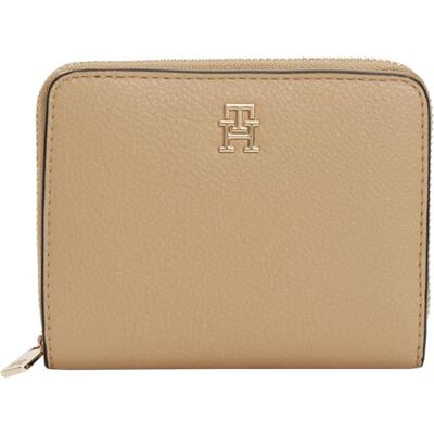 Tommy Hilfiger Damen Geldbörse Icon Flap Seasonal mit Reißverschluss, Beige (Classic Khaki), Einheitsgröße Tommy Hilfiger Damen Geldbörse Icon Flap Seasonal mit Reißverschluss, Beige (Classic Khaki), Einheitsgröße