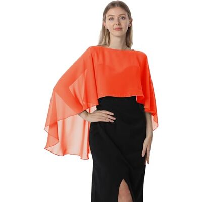 Hotshawl Capelets für Frauen Chiffon Cape Schals und Wraps für Abendkleid Hochzeit Umhänge Cover Up, Orange/Abendrot im Zickzackmuster (Sunset Chevron), Einheitsgröße Hotshawl Capelets für Frauen Chiffon Cape Schals und Wraps für Abendkleid Hochzeit Umhänge Cover Up, Orange/Abendrot im Zickzackmuster (Sunset Chevron), Einheitsgröße