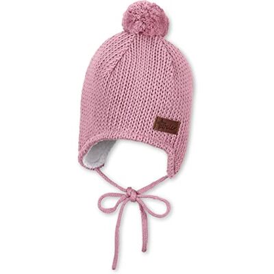 Sterntaler Strickmütze mit Bommel aus Baumwolle warme Mädchen Mütze mit angestrickten Ohrenklappen und praktischen Bindebändern angenehm gefüttert mit Baumwollfleece mattrosa, Größe 51 Sterntaler Strickmütze mit Bommel aus Baumwolle warme Mädchen Mütze mit angestrickten Ohrenklappen und praktischen Bindebändern angenehm gefüttert mit Baumwollfleece mattrosa, Größe 51