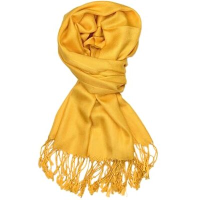 Achillea Pashmina-Schal, weich, lang und samtig, in vielen einfarbigen Farben Gold - Achillea Pashmina-Schal, weich, lang und samtig, in vielen einfarbigen Farben Gold -
