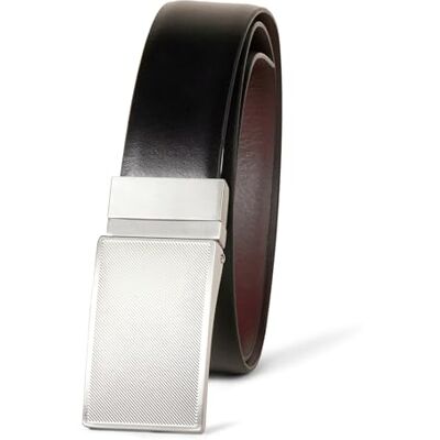 Amazon Herren Ledergürtel, wendbar, Plakette, Schwarz/Kastanienbraun, 32 Amazon Herren Ledergürtel, wendbar, Plakette, Schwarz/Kastanienbraun, 32