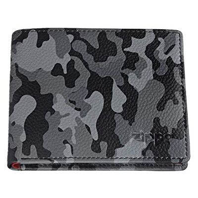 Zippo Geldbörse Leder Camouflage Grau Portemonnaie für Damen und Herren Portmonee mit RFID-Schutz Münzfach Ideal für Karten und Scheine Zippo Geldbörse Leder Camouflage Grau Portemonnaie für Damen und Herren Portmonee mit RFID-Schutz Münzfach Ideal für Karten und Scheine