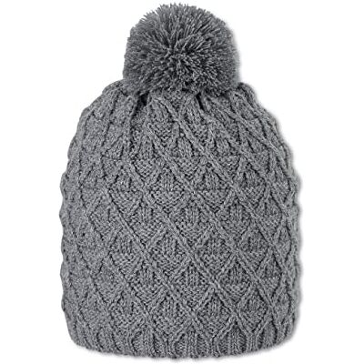 Sterntaler Baby Mädchen Mütze Baby Bommelstrickmütze Raute, hellgrau, 55 Sterntaler Baby Mädchen Mütze Baby Bommelstrickmütze Raute, hellgrau, 55