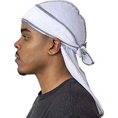 Veeta Hochwertige Samt-Durags in Mehreren Farben, aus weichem Samtstoff, mit seidigem Innenfutter und Langen Bändern. Wei Einheitsgröße Veeta Hochwertige Samt-Durags in Mehreren Farben, aus weichem Samtstoff, mit seidigem Innenfutter und Langen Bändern. Wei Einheitsgröße