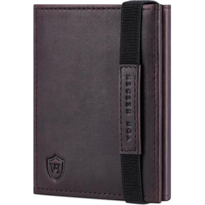 VON HEESEN Slim Wallet mit RFID Schutz Geldbörse Herren klein Mini Geldbeutel Damen Portmonee Kartenetui Echtleder Karten Portemonnaie Leder Kreditkartenetui (Braun Waxy) VON HEESEN Slim Wallet mit RFID Schutz Geldbörse Herren klein Mini Geldbeutel Damen Portmonee Kartenetui Echtleder Karten Portemonnaie Leder Kreditkartenetui (Braun Waxy)