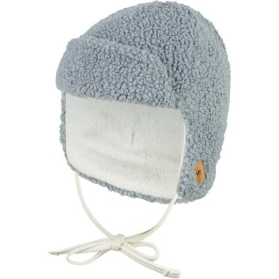 Sterntaler Fliegermütze aus Teddy mit Ohrenklappen und Bindebändern – gefüttert mit Baumwollfleece – Jungen – warm und weich – Mütze für Baby und Kinder, graublau, Größe 53 Sterntaler Fliegermütze aus Teddy mit Ohrenklappen und Bindebändern – gefüttert mit Baumwollfleece – Jungen – warm und weich – Mütze für Baby und Kinder, graublau, Größe 53
