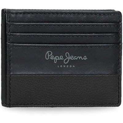 Pepe Jeans Joumma Bags Doppel-Kartenetui, Schwarz, 9,5 x 7,5 cm, Leder, Schwarz, Talla única, Kartenhalter Pepe Jeans Joumma Bags Doppel-Kartenetui, Schwarz, 9,5 x 7,5 cm, Leder, Schwarz, Talla única, Kartenhalter