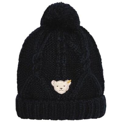 Steiff Jungen Mit Bommel Beanie-Mütze, Navy, 55 EU Steiff Jungen Mit Bommel Beanie-Mütze, Navy, 55 EU
