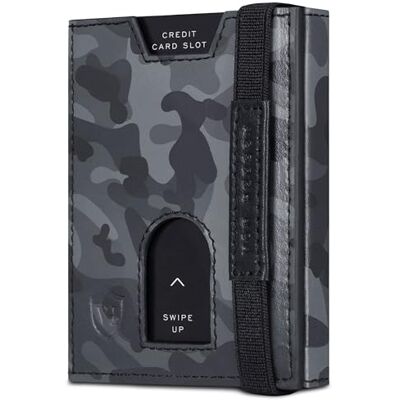 VON HEESEN Slim Wallet mit Münzfach & RFID-Schutz Leder Geldbeutel Mini Geldbörse für Herren und Damen Kartenetui Echtleder Karten Portemonnaie klein Kreditkartenetui Camouflage VON HEESEN Slim Wallet mit Münzfach & RFID-Schutz Leder Geldbeutel Mini Geldbörse für Herren und Damen Kartenetui Echtleder Karten Portemonnaie klein Kreditkartenetui Camouflage