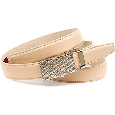 Crown Damen Ledergürtel Gürtel, Creme, 110 Crown Damen Ledergürtel Gürtel, Creme, 110