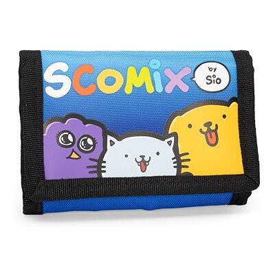COMIX S by Sio Scottecs Geldbörse mit praktischem Klettverschluss, Geldbörse mit Außentasche und Innenfächern, Geschenkidee für Kinder und Jugendliche, 13 x 8,5 cm, Blau, blau, Taglia Unica, COMIX S by Sio Scottecs Geldbörse mit praktischem Klettverschluss, Geldbörse mit Außentasche und Innenfächern, Geschenkidee für Kinder und Jugendliche, 13 x 8,5 cm, Blau, blau, Taglia Unica,