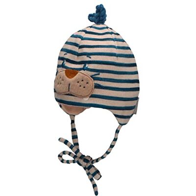 Sterntaler Baby Jungen Beanie Baby Beanie Robbe Mütze Beanie Baby, Kinderbeanie aus Strick mit Streifen und Bindeband Natur, 39 Sterntaler Baby Jungen Beanie Baby Beanie Robbe Mütze Beanie Baby, Kinderbeanie aus Strick mit Streifen und Bindeband Natur, 39