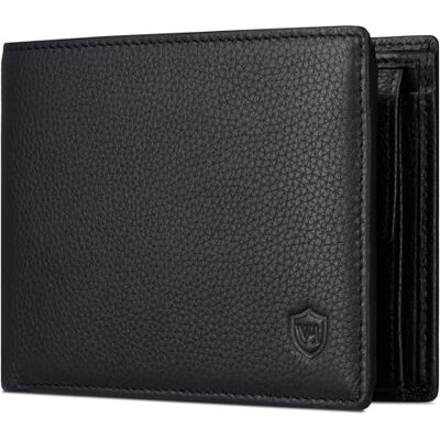 VON HEESEN Leder Geldbörse Herren mit RFID Schutz I Echtleder Geldbeutel für Männer I Münzbörse Portemonnaie Brieftasche Wallet Portmonee (Schwarz) VON HEESEN Leder Geldbörse Herren mit RFID Schutz I Echtleder Geldbeutel für Männer I Münzbörse Portemonnaie Brieftasche Wallet Portmonee (Schwarz)