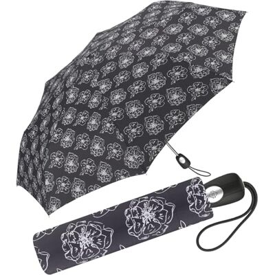 Pierre Cardin Regenschirm Black & White Flower black Taschenschirm Easymatic Pierre Cardin Regenschirm Black & White Flower black Taschenschirm Easymatic